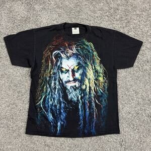 Vintage 1998 Rob Zombie HellBilly 100% Hardcore Rare Band T-Shirt 90s Size L